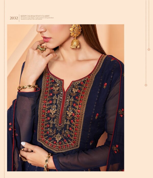 Alizeh Zaida 2032 - Pure Georgette Sequins Thread & Handwork Suit
