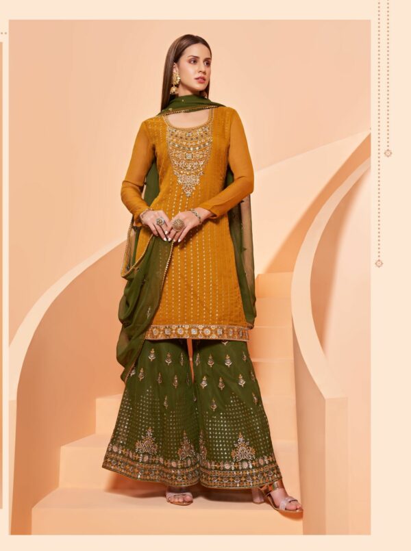 Alizeh Zaida 2033 - Pure Georgette Sequins Thread & Handwork Suit