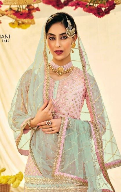 Eba Armani 1414 - Faux Georgette With Embroidery Work Sharara Suit