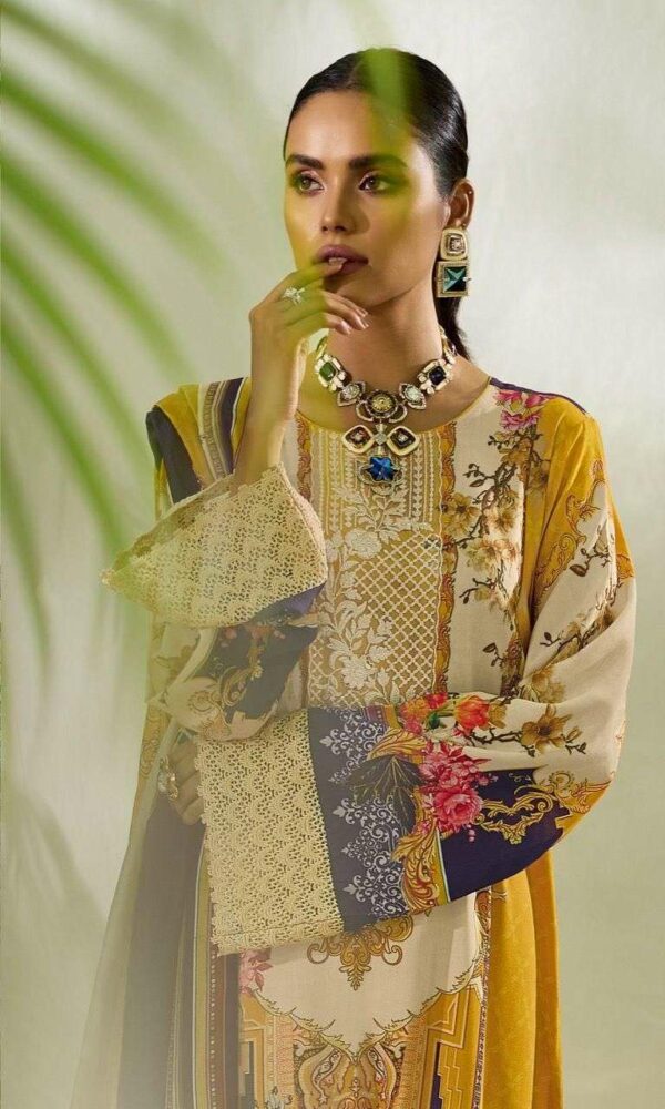Digital Printed With Embroidery Suit - TIF 672