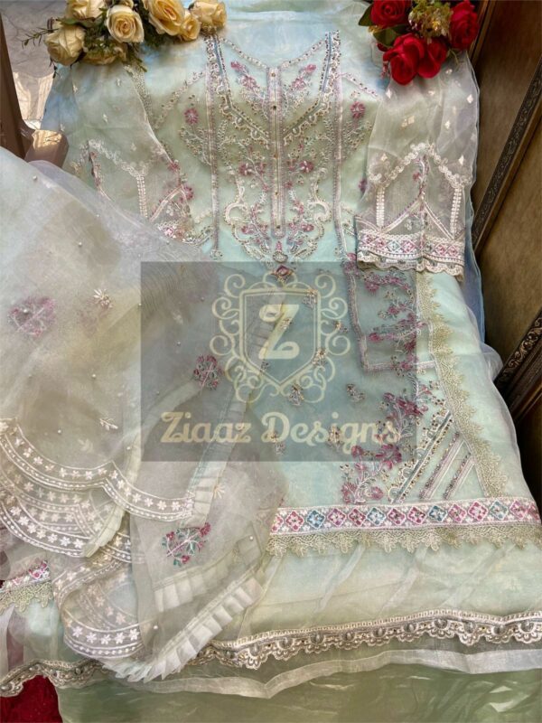 Ziaaz Noor Light Green - Hit Design
