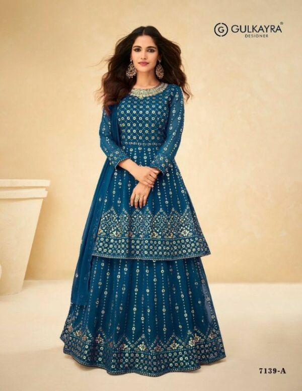 Gulkayra Classic 7169D - Real Georgette With Work