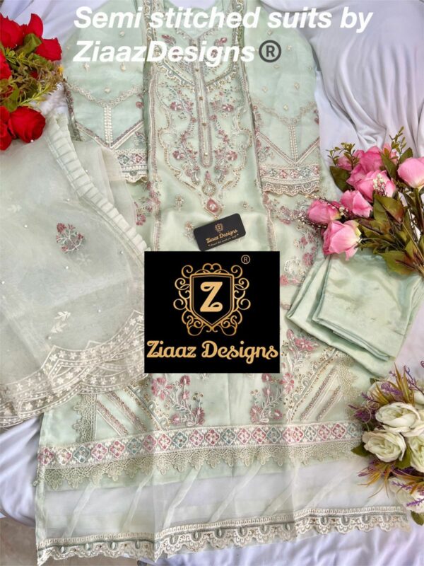 Ziaaz Noor Light Green - Hit Design