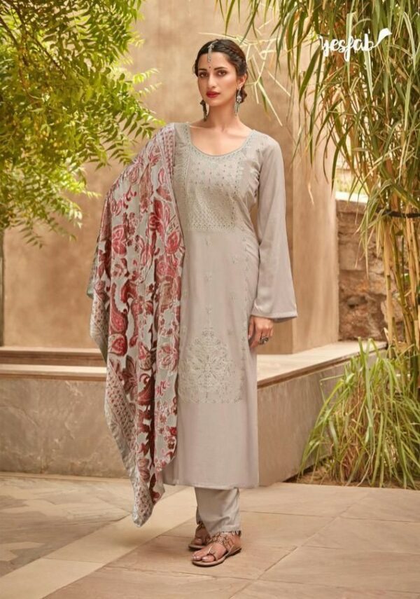 YesFab Aakirah 1006 - Cotton Slub With Embroidery Suit