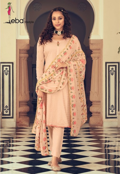 Eba Ashpreet 14659 - Georgette & Chinon With Work Suit
