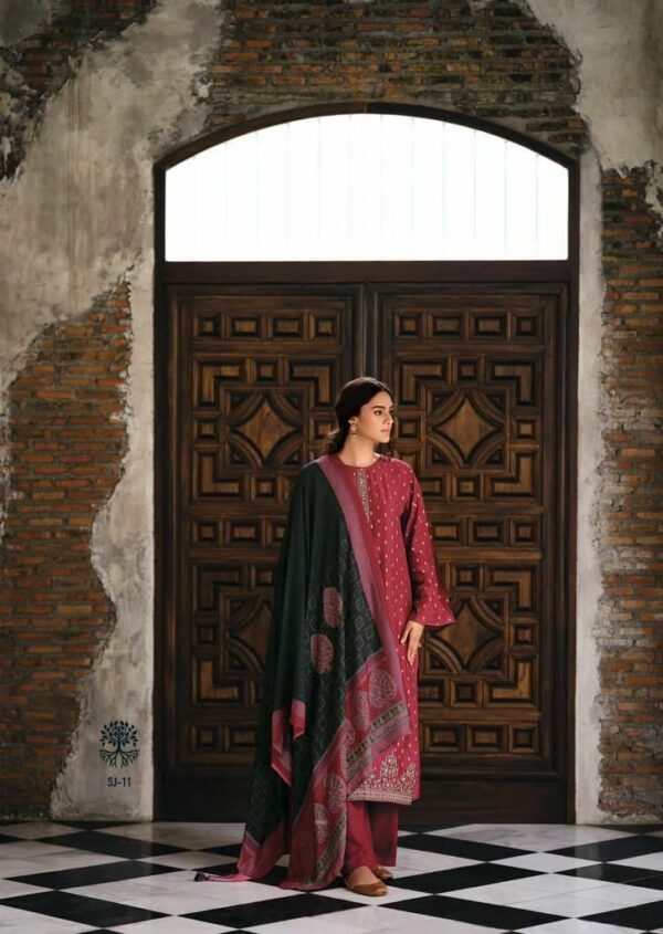 Varsha Sanjh SJ11 - Fine Chanderi Woven With Embroidery Suit