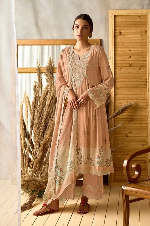 Pure Muslin Print With Embroidery Suit - TIF 541