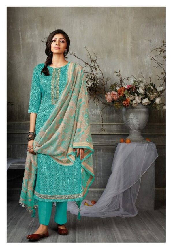 Kesar Jannat 0006- Cotton Satin Print With Embroidery Suit