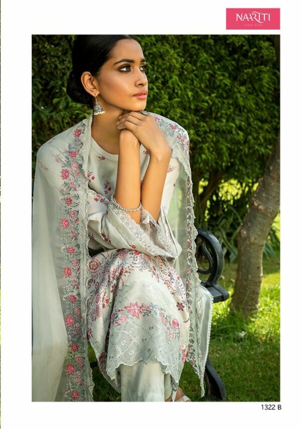 Naariti Flow 1323B - Pure Cotton Print With Embroidery Suit