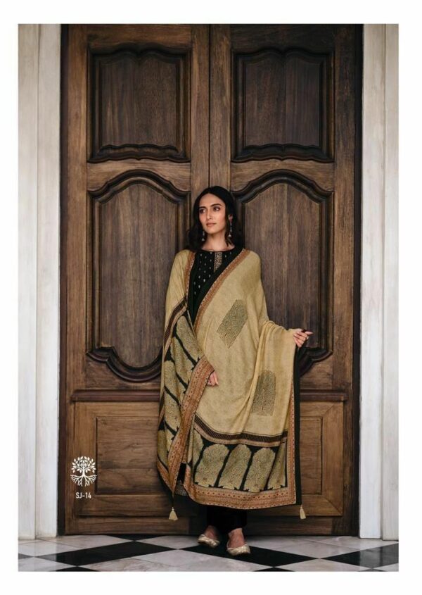 Varsha Sanjh SJ14 - Fine Chanderi Woven With Embroidery Suit