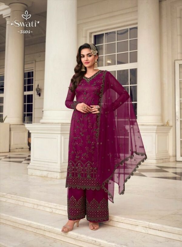 Swagat Swati 3404 - Butterfly Net Embroidered Suit