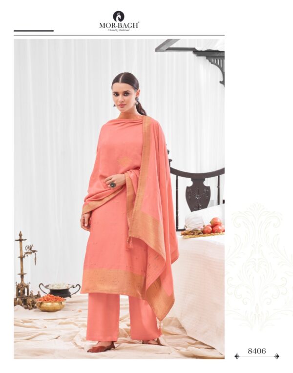 Aashirwad Mor-Bagh 8411 - Pure Utsav Silk Jacquard With Self Embroidery Suit