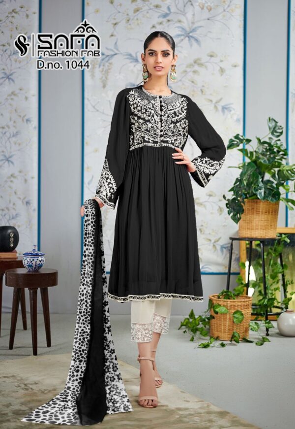 Designer Embroidered Tunic Paired with Designer Cigarette Pants - Ready To Wear