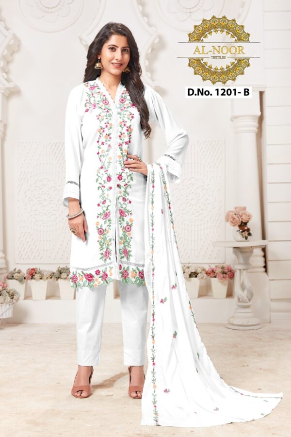 Al-Noor 1201D - Embroidered Faux Georgette - Ready To Wear
