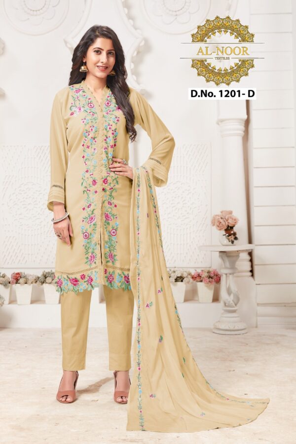 Al-Noor 1201D - Embroidered Faux Georgette - Ready To Wear