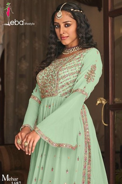 Eba Mehar 1490 - Faux Georgette With Embroidery Work Suit
