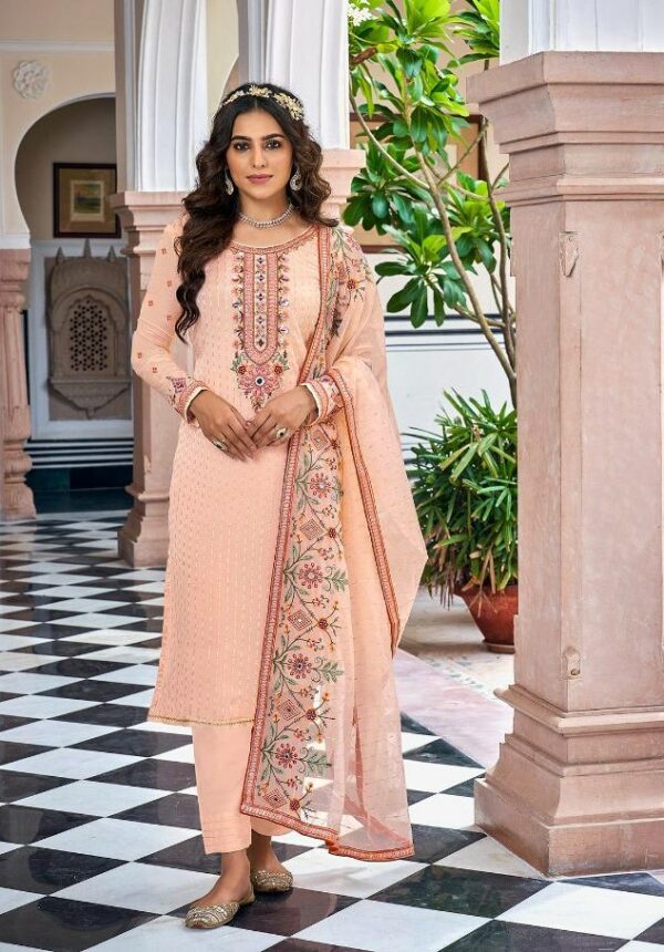 Eba Tiara 1498 - Faux Georgette & Chinon With Embroidery Suit 