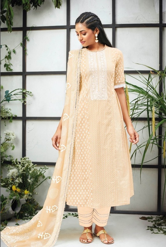 Jay Vijay Pandora 6884 - Pure Cotton khadi Block Print With Embroidery Suit