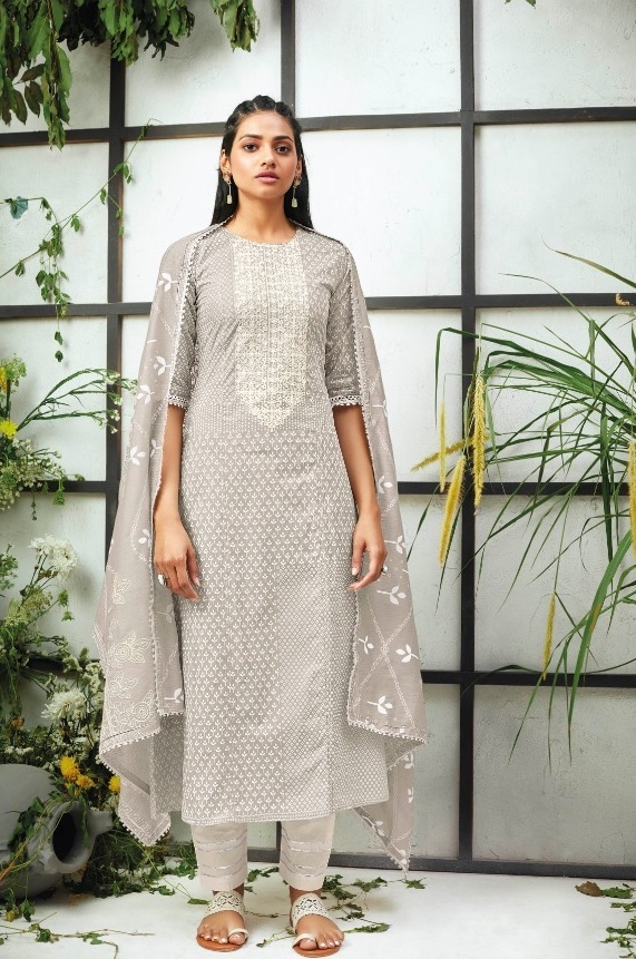 Jay Vijay Pandora 6885 - Pure Cotton khadi Block Print With Embroidery Suit