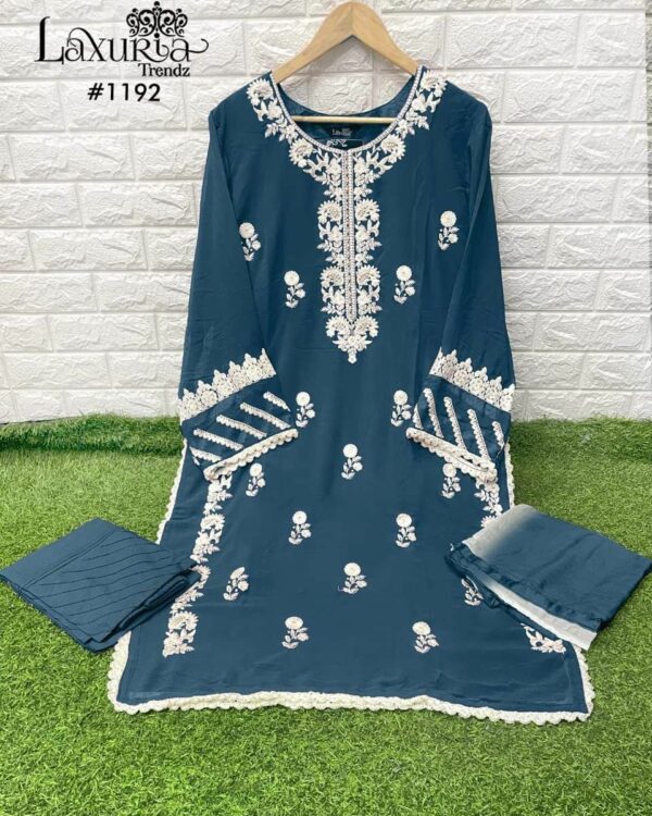 Designer Tunic With Pant & Dupatta - Ready To Wear