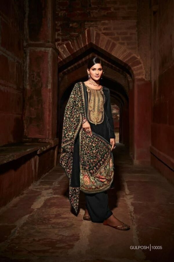 Mumtaz Gulposh 10005 - Pure Velvet Heavy Cording Designer Embroidery Suit