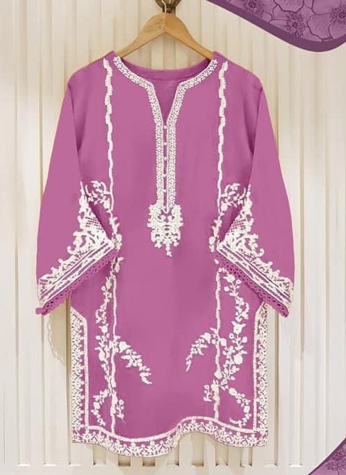 Designer Embroidered Tunic With Designer Pant - Ready To Wear