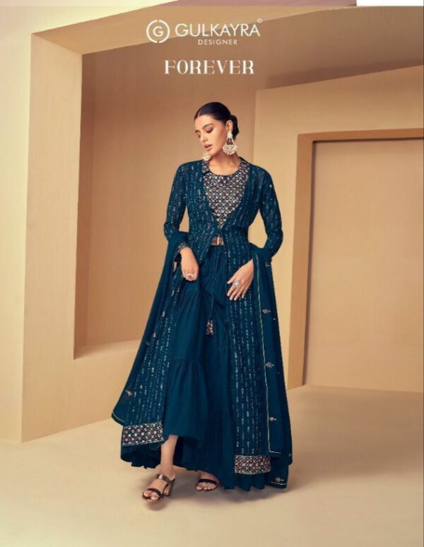 Gulkayra Forever 7155 - Real Georgette With Embroidery Work Indo-Western Dress