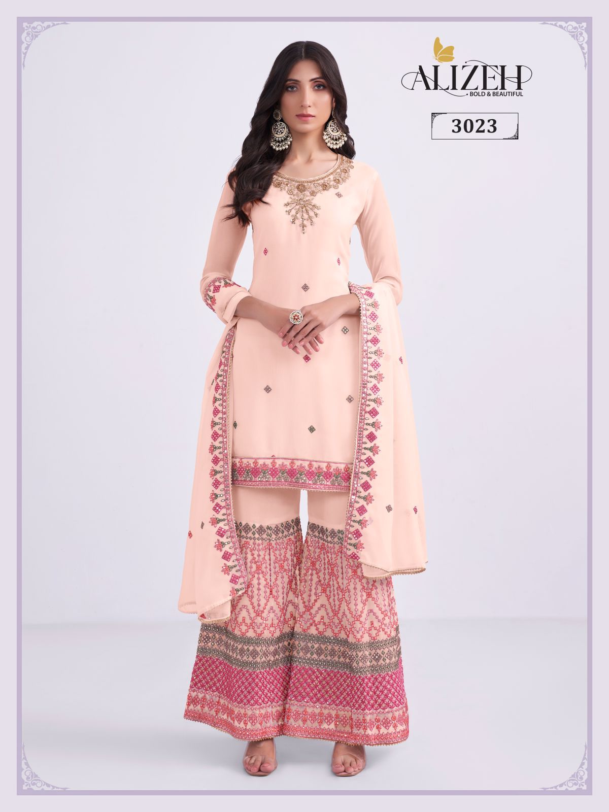 Alizeh Almora 3025 - Georgette With Embroidery Party Wear Dress