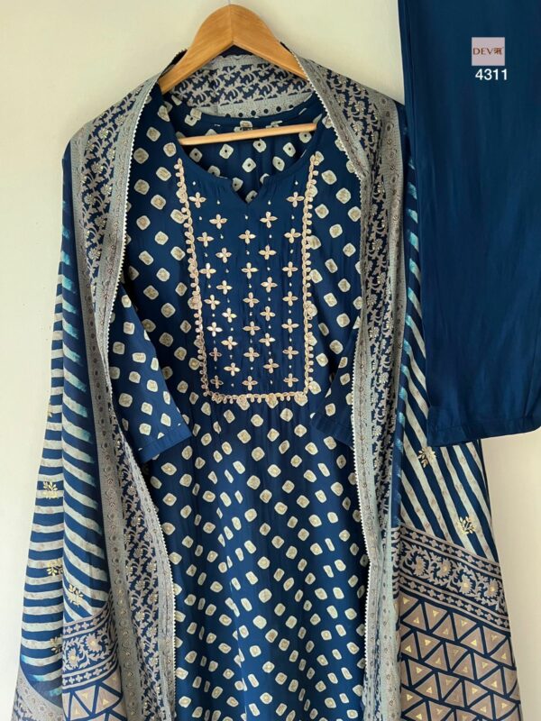 Ready To Wear - Pure Modal Silk Printed With Gota Patti Work Stitched Suit