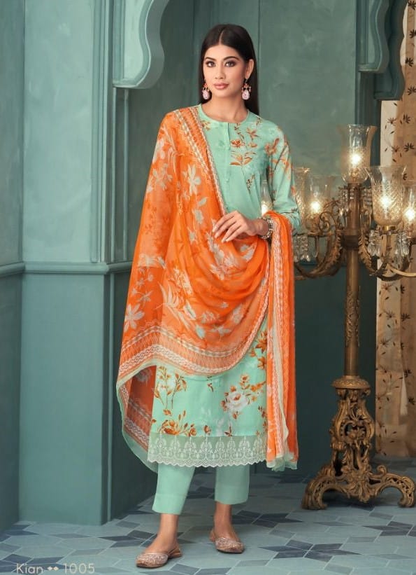 Shiddat Kian 1005 - Cotton Cambric Printed With Handwork & Embroidery Suit
