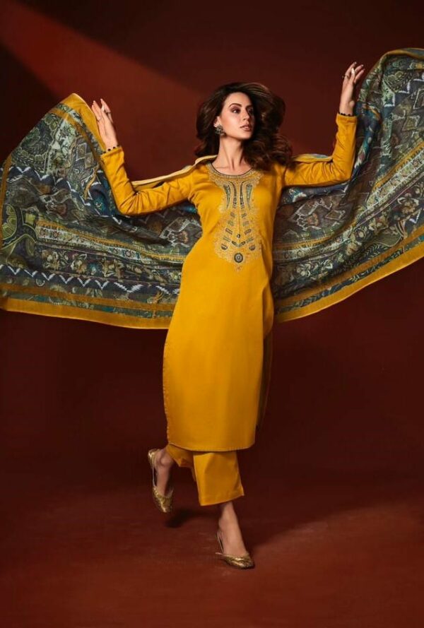 Mumtaz Nazm 1007 - Pure Viscose Cotton Satin With Heavy Embroidery Suit