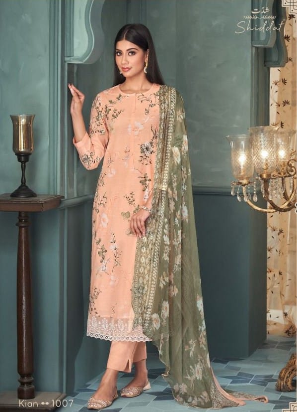 Shiddat Kian 1007 - Cotton Cambric Printed With Handwork & Embroidery Suit