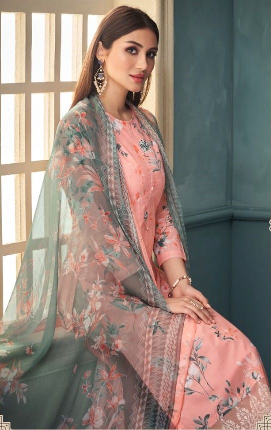 Shiddat Kian 1008 - Cotton Cambric Printed With Handwork & Embroidery Suit