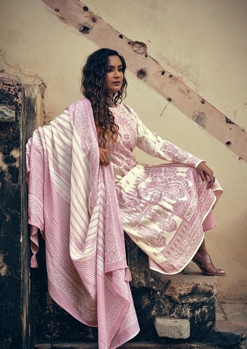 PRM Iqraar 5129 - Pure Cotton Silk Printed With Fancy Hand Work Suit