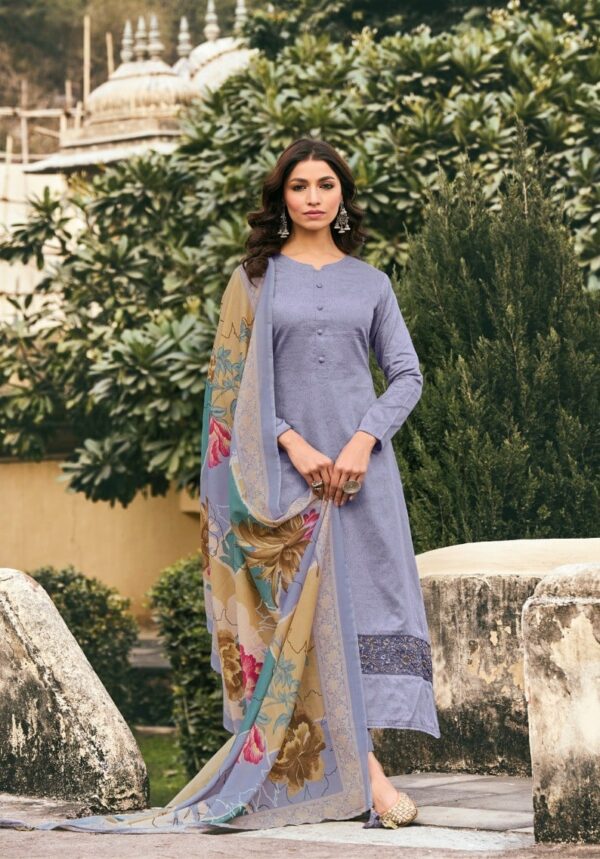 Kilory Ruh 598 - Pure Jam Cotton Print With Embroidery & Lace Work Suit