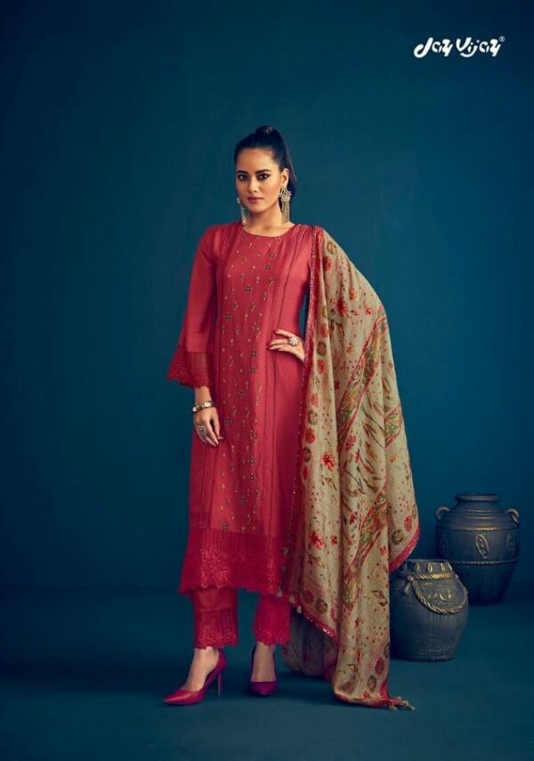 Jay Vijay Rabta 7561 - Pure Moga Silk With Handwork & Embroidery Suit