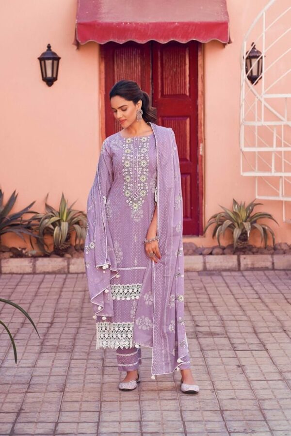 Jay Vijay Amorena 7788 - Pure Cotton Khadi Print With Embroidery & Lacework Suit