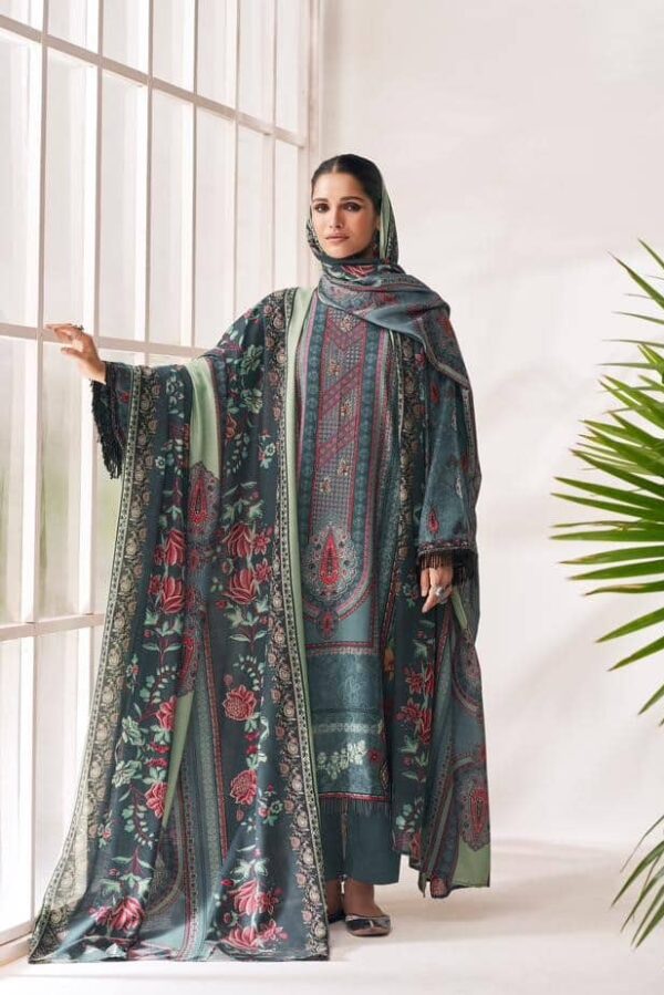 Mumtaz Elan 10008 - Pure Cotton Satin Digital Print with Embroidery Suit