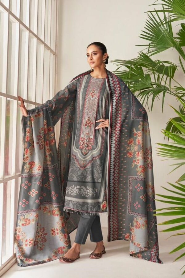 Mumtaz Elan 10005 - Pure Cotton Satin Digital Print with Embroidery Suit