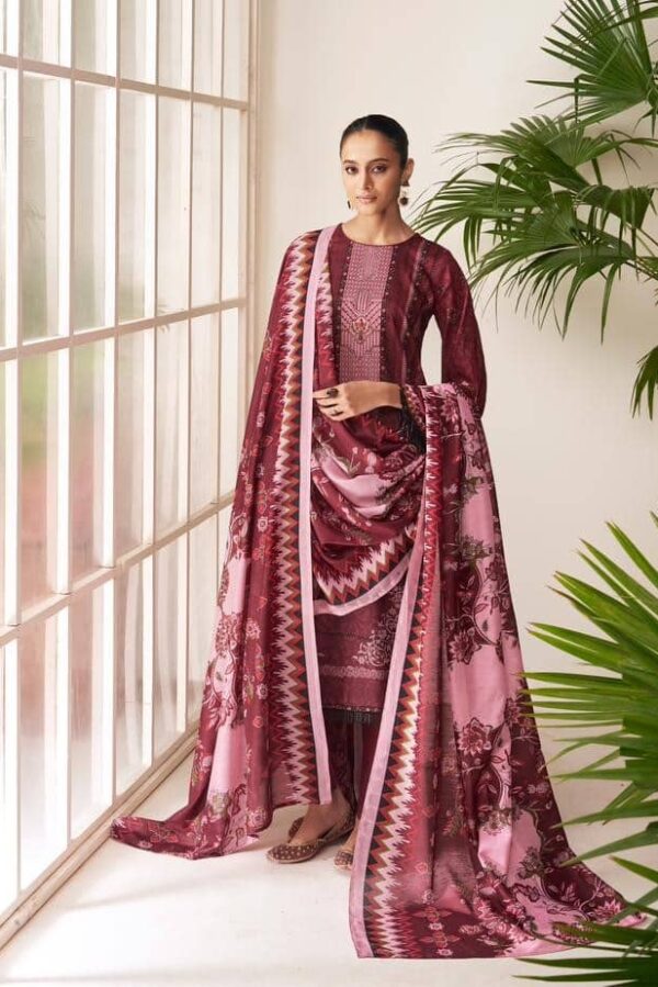 Mumtaz Elan 10003 - Pure Cotton Satin Digital Print with Embroidery Suit