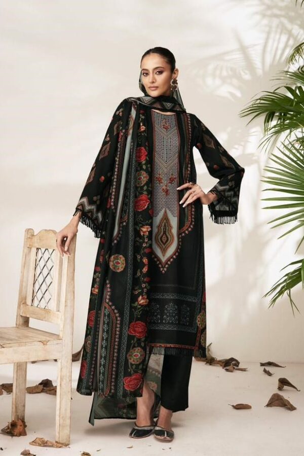 Mumtaz Elan 10004 - Pure Cotton Satin Digital Print with Embroidery Suit