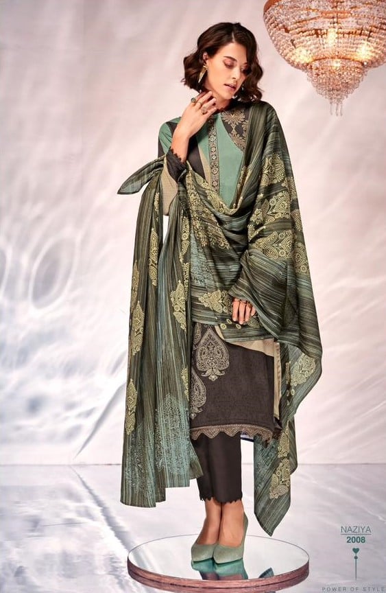 Mumtaz Naziya 2008 - Pure Cotton Satin Print With Embroidery Suit