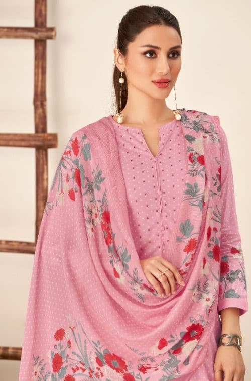 Shiddat Polka 1010 - Block Printed Cotton Cambric With Knotwork Suit