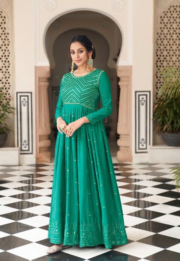 Eba Parisha 1534 - Georgette & Chinon With Heavy Embroidery Party Wear Stitched Dress