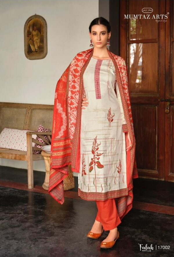 Mumtaz Falak 17004 - Pure Lawn Cotton Cambric Digital With Embroidery Suit