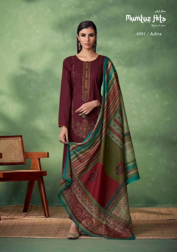 Mumtaz Adira 6001 - Pure Cotton Satin Digital Print With Embroidery Suit