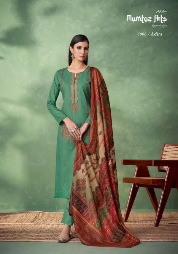 Mumtaz Adira 6006 - Pure Cotton Satin Digital Print With Embroidery Suit