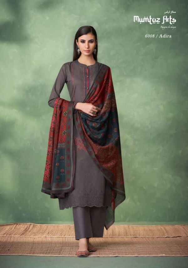 Mumtaz Adira 6008 - Pure Cotton Satin Digital Print With Embroidery Suit