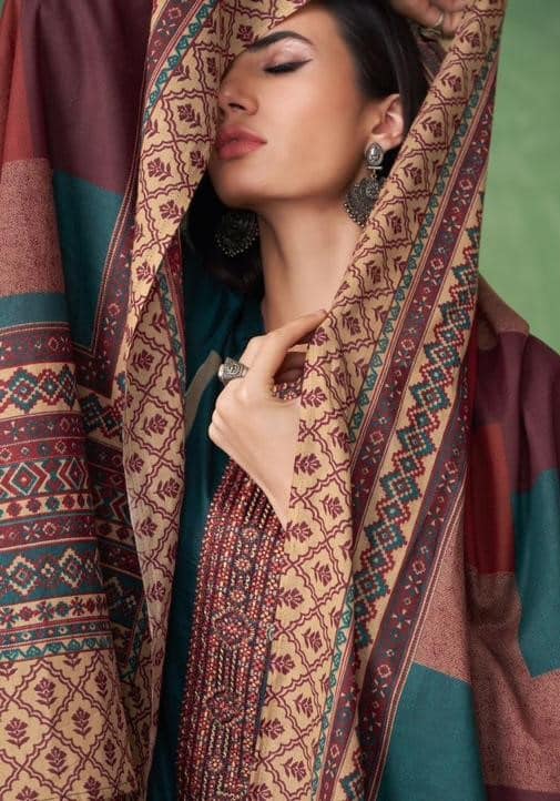 Mumtaz Fazia 7007 - Pure Cotton Satin Digital Print With Heavy Embroidery  Suit