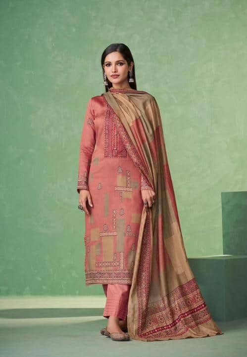 Mumtaz Fazia 7007 - Pure Cotton Satin Digital Print With Heavy Embroidery  Suit